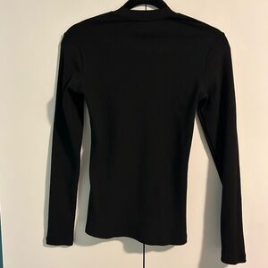 Garcia Ribbed Mockneck Longsleeve Black Size Small